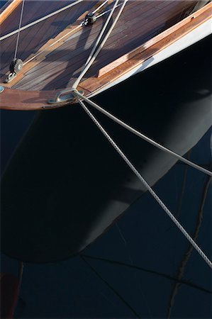 Rigging on classic sailing yacht Foto de stock - Sin royalties Premium, Código: 649-07437511