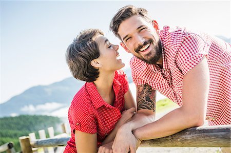 scenic landscape with woman - Happy young couple, Tyrol, Austria Stock Photo - Premium Royalty-Free, Code: 649-07437520