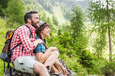 Young couple looking at view, Tyrol, Austria Stock Photo - Premium Royalty-Free, Code: 649-07437614