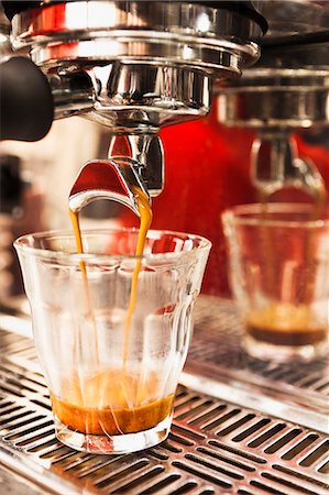 simsearch:649-06622991,k - Close up of coffee machine and coffee glass Stock Photo - Premium Royalty-Free, Code: 649-07559775