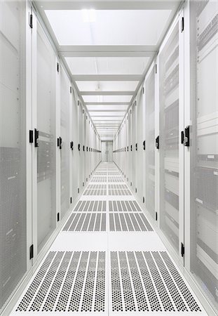 electronics technology nobody - Data storage corridor in data warehouse Stock Photo - Premium Royalty-Free, Code: 649-07560331