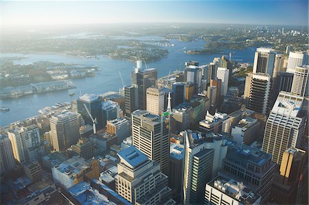panorama de la ciudad - High angle view of Sydney, Australia Foto de stock - Sin royalties Premium, Código: 649-07560453