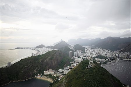 sea coast top view - View of Rio De Janeiro coastline from Sugar Loaf Mountain, Brazil Stock Photo - Premium Royalty-Free, Code: 649-07585766