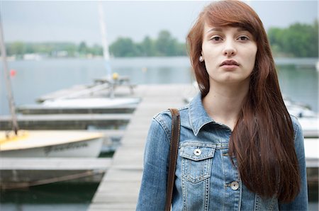 simsearch:649-07647954,k - Portrait of serious young woman by lake Stock Photo - Premium Royalty-Free, Code: 649-07647953