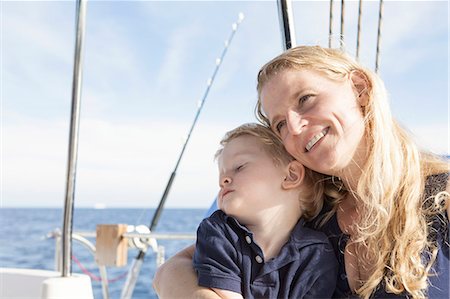 family catamaran - Mother and young son on catamaran near Fuerteventura, Spain Stock Photo - Premium Royalty-Free, Code: 649-07736512