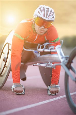 person wheelchair track - Athlete in para-athletic training Stock Photo - Premium Royalty-Free, Code: 649-07736754