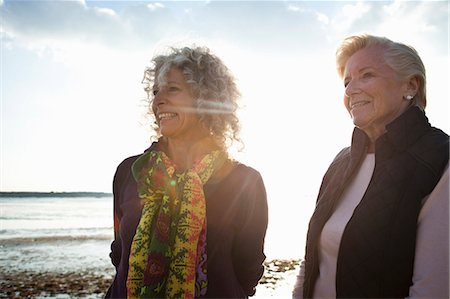 Mother and daughter enjoying view on beach Stock Photo - Premium Royalty-Free, Code: 649-07760802