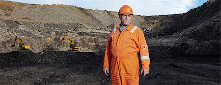 fossil fuel - Portrait of mature quarry worker in quarry site Stock Photo - Premium Royalty-Free, Code: 649-07804084
