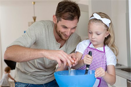 pictures of man baking - Father and daughter baking Stock Photo - Premium Royalty-Free, Code: 649-07805046