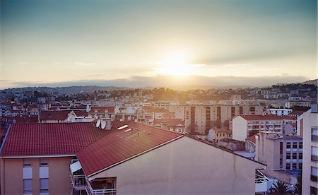 Elevated view of city, Nice, France Fotografie stock - Premium Royalty-Free, Codice: 649-07803555