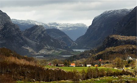 simsearch:649-07905079,k - View of valley, houses and mountains, Rogaland County, Norway Photographie de stock - Premium Libres de Droits, Code: 649-07905088