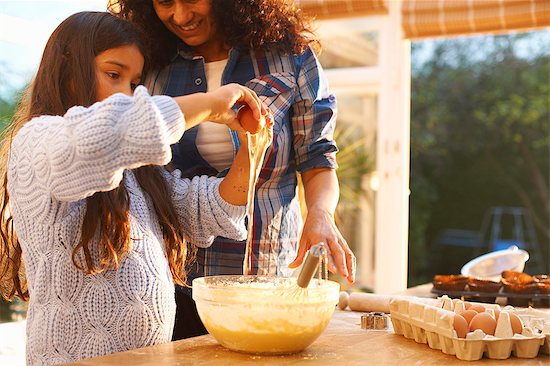 Mother and daughter baking in kitchen Stock Photo - Premium Royalty-Free, Image code: 649-08004026