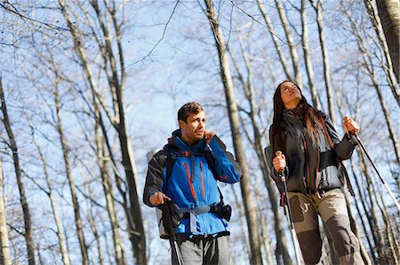 Hikers walking across woods, Montseny, Barcelona, Catalonia, Spain Stock Photo - Premium Royalty-Free, Code: 649-08060474