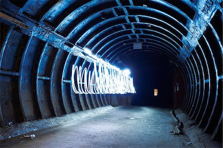 dark tunnel - Light trails in tunnel Stock Photo - Premium Royalty-Free, Code: 649-08060842
