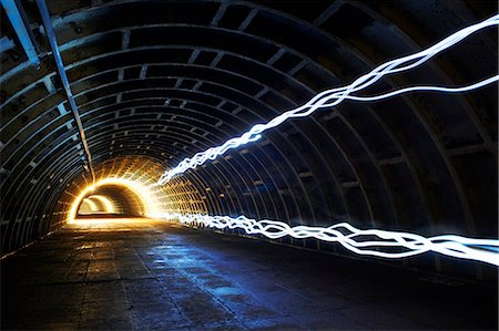 streaking lights - Light trails in tunnel Stock Photo - Premium Royalty-Free, Code: 649-08060858