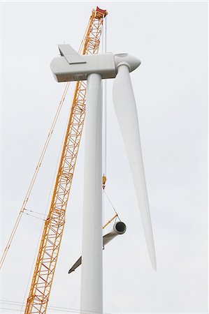 simsearch:649-08085567,k - Wind turbine being erected Stock Photo - Premium Royalty-Free, Code: 649-08085556