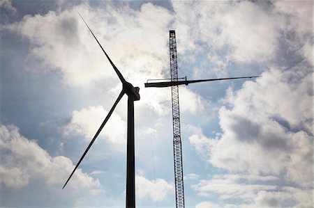 simsearch:649-08085536,k - Wind turbine being erected Stock Photo - Premium Royalty-Free, Code: 649-08085558