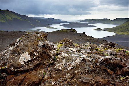 Veidivotn Lake, Highlands of Iceland Foto de stock - Sin royalties Premium, Código: 649-08085918