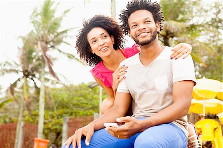 Romantic couple sitting, Ipanema beach, Rio De Janeiro, Brazil Stock Photo - Premium Royalty-Free, Code: 649-08118047