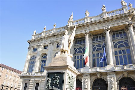 european people with flag - Madama Palace and Italian hero Garibaldi statue, Turin, Piedmont, Italy Stock Photo - Premium Royalty-Free, Code: 649-08118323