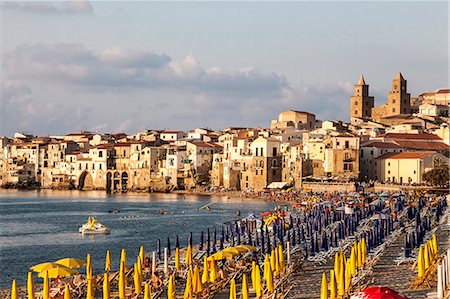 sicile - Beach, Cefalu, Palermo, Sicily, Italy Photographie de stock - Premium Libres de Droits, Code: 649-08125580