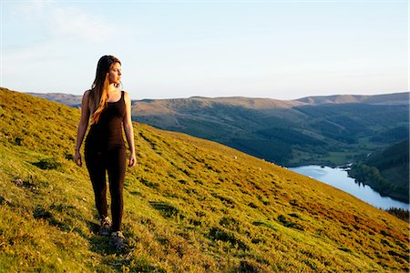 simsearch:649-08144840,k - Young woman strolling, Talybont Reservoir in Glyn Collwn valley, Brecon Beacons, Powys, Wales Stock Photo - Premium Royalty-Free, Code: 649-08144841