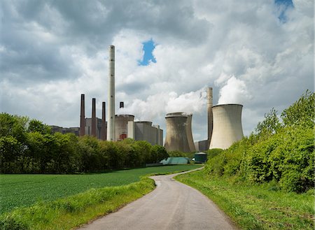dirt track - Browncoal fired power plant, Neurath, Nordrhein-Westfalen, Germany Stock Photo - Premium Royalty-Free, Code: 649-08145215