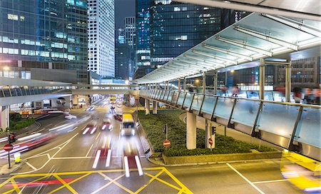 speed lights city - Traffic and elevated walkways, Hong Kong, China Stock Photo - Premium Royalty-Free, Code: 649-08145234