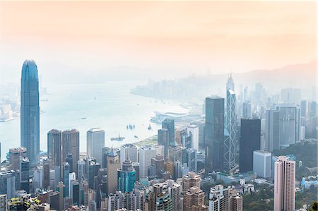 Central Hong Kong skyline and Victoria harbor, Hong Kong, China Stock Photo - Premium Royalty-Free, Code: 649-08145397