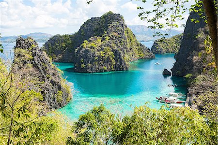 Blue Lagoon, Palawan, Philippines Foto de stock - Sin royalties Premium, Código: 649-08180319