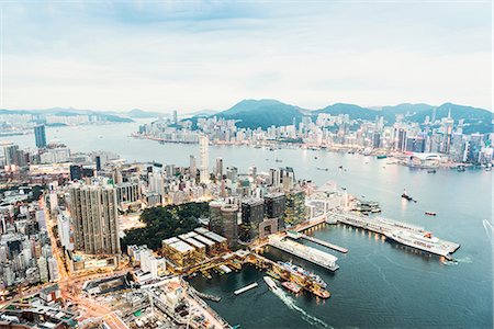 Hong Kong island and skyline, Hong Kong, China Foto de stock - Sin royalties Premium, Código: 649-08180329