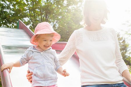 simsearch:649-08237787,k - Mother and female toddler on park slide Stock Photo - Premium Royalty-Free, Code: 649-08238751