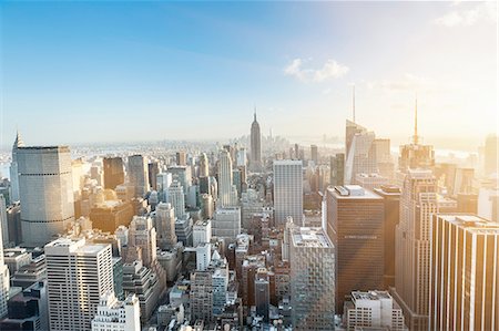 scenic new york - High angle view of midtown Manhattan and Empire State Building, New York, USA Stock Photo - Premium Royalty-Free, Code: 649-08328567