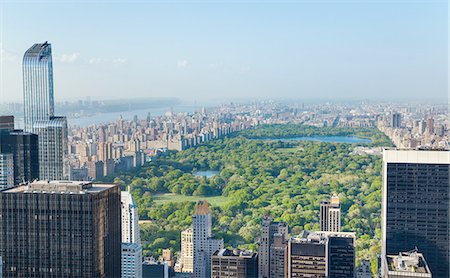 High angle view of midtown Manhattan and Central Park, New York, USA Photographie de stock - Premium Libres de Droits, Code: 649-08328570