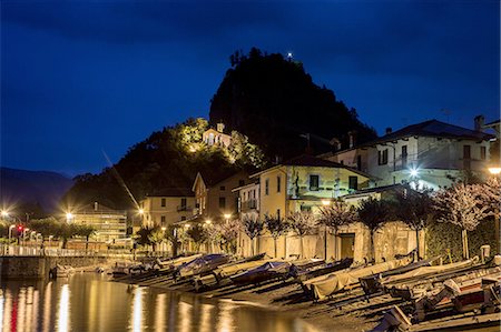 Calde, Lake Maggiore, Piedmont, Lombardy, Italy Foto de stock - Sin royalties Premium, Código: 649-08479335