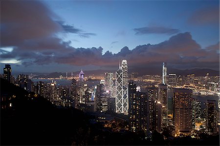 simsearch:649-08632842,k - Aerial view of  skyscrapers at dusk, Hong Kong, China Stock Photo - Premium Royalty-Free, Code: 649-08565621