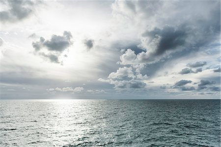 sunny sky with clouds - Grey sea and clouds with sunlight Stock Photo - Premium Royalty-Free, Code: 649-08565659