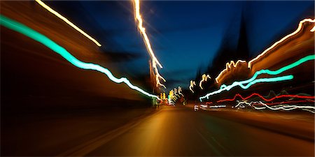 road panoramic blurred - Tail lights at night in the city Stock Photo - Premium Royalty-Free, Code: 649-08562466