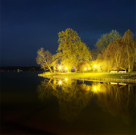 schwerin - Park at night, Schwerin, Germany Stock Photo - Premium Royalty-Free, Code: 649-08563257