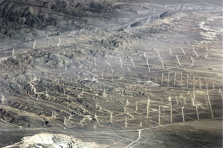 Aerial view of wind farm in desert, California, USA Stock Photo - Premium Royalty-Free, Code: 649-08563930