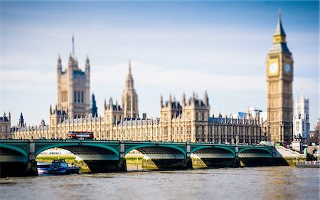 european clock tower on bridge - London Houses of Parliament and bridge Stock Photo - Premium Royalty-Free, Code: 649-08632488