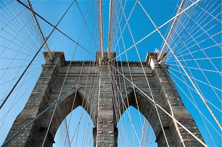 symbole américain - Brooklyn Bridge, Manhattan, New York City, USA Photographie de stock - Premium Libres de Droits, Code: 649-08632599