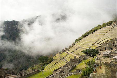 stone structures of machu picchu - Early morning mist at Machu Picchu, Peru Stock Photo - Premium Royalty-Free, Code: 649-08632608