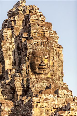 simsearch:649-08632786,k - Giant Buddha face, Bayon Temple, Angkor Thom, Cambodia Foto de stock - Sin royalties Premium, Código: 649-08632783
