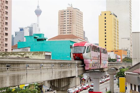 simsearch:614-08876907,k - View of monorail and city, Kuala Lumpur, Malaysia Stock Photo - Premium Royalty-Free, Code: 649-08632960