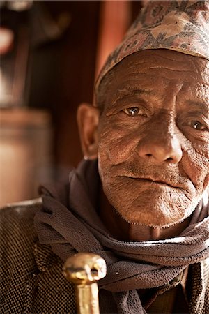 simsearch:649-08633038,k - Portrait of senior man, Thamel, Kathmandu, Nepal Stock Photo - Premium Royalty-Free, Code: 649-08633044