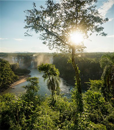 falling nature - Distant view of Iguazu falls, Parana, Brazil Stock Photo - Premium Royalty-Free, Code: 649-08633128