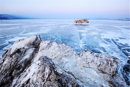siberia - Distant view of Borga-Dagan Island, Baikal Lake, Olkhon Island, Siberia, Russia Stock Photo - Premium Royalty-Free, Code: 649-08661137