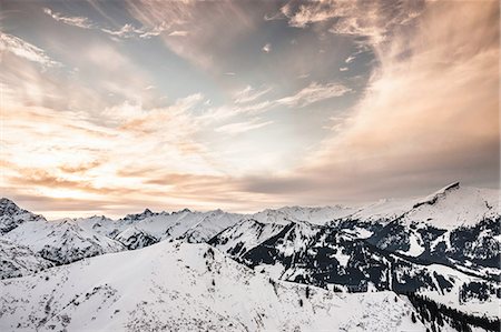 Snow capped mountains, Oberstdorf, Bavaria, Germany Stockbilder - Premium RF Lizenzfrei, Bildnummer: 649-08702919