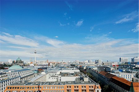 fernsehturm - Elevated cityscape with Reichstag and Berliner Fernsehturm, Berlin, Germany Stock Photo - Premium Royalty-Free, Code: 649-08703249